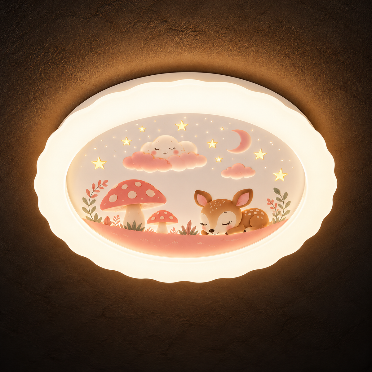 Premium Pink &amp; White Kids LED Ceiling Light – 500 mm